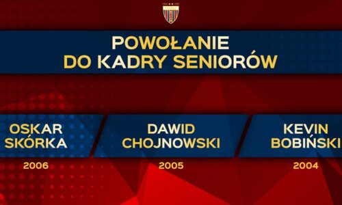 Kevin Bobiński, Oskar Skórka i Dawid Chojnowski w kadrze meczowej seniorów na mecz ze Stalą Brzeg!