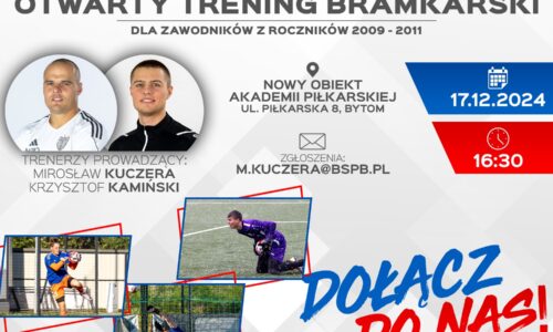 Otwarty trening bramkarski dla roczników 2009, 2010 oraz 2011